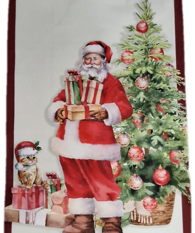 Claus & Claws Cotton Print Dishtowel