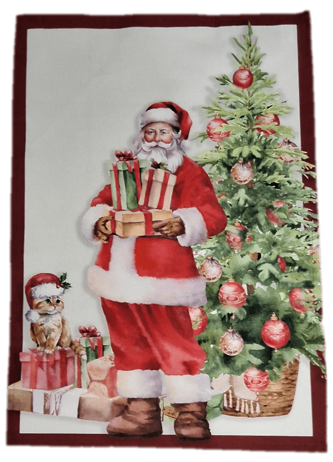 Claus & Claws Cotton Print Dishtowel