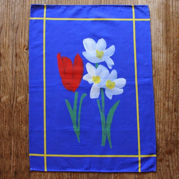 Daffodils-and-tulips-cotton-dishtowel