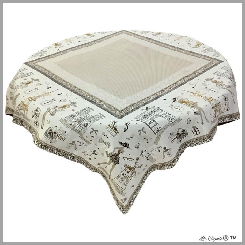 I Love Paris Tapestry Tablecloth