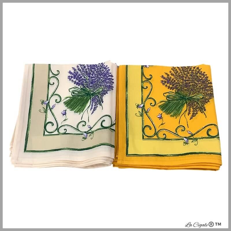 Lavender Bouquet Cotton Print Napkin