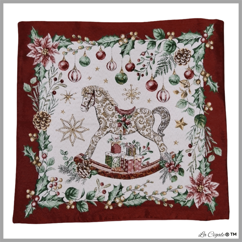 Rocking Horse Tapestry Pillow Cover