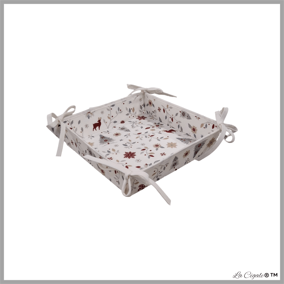 Alpine Reindeer White Basket