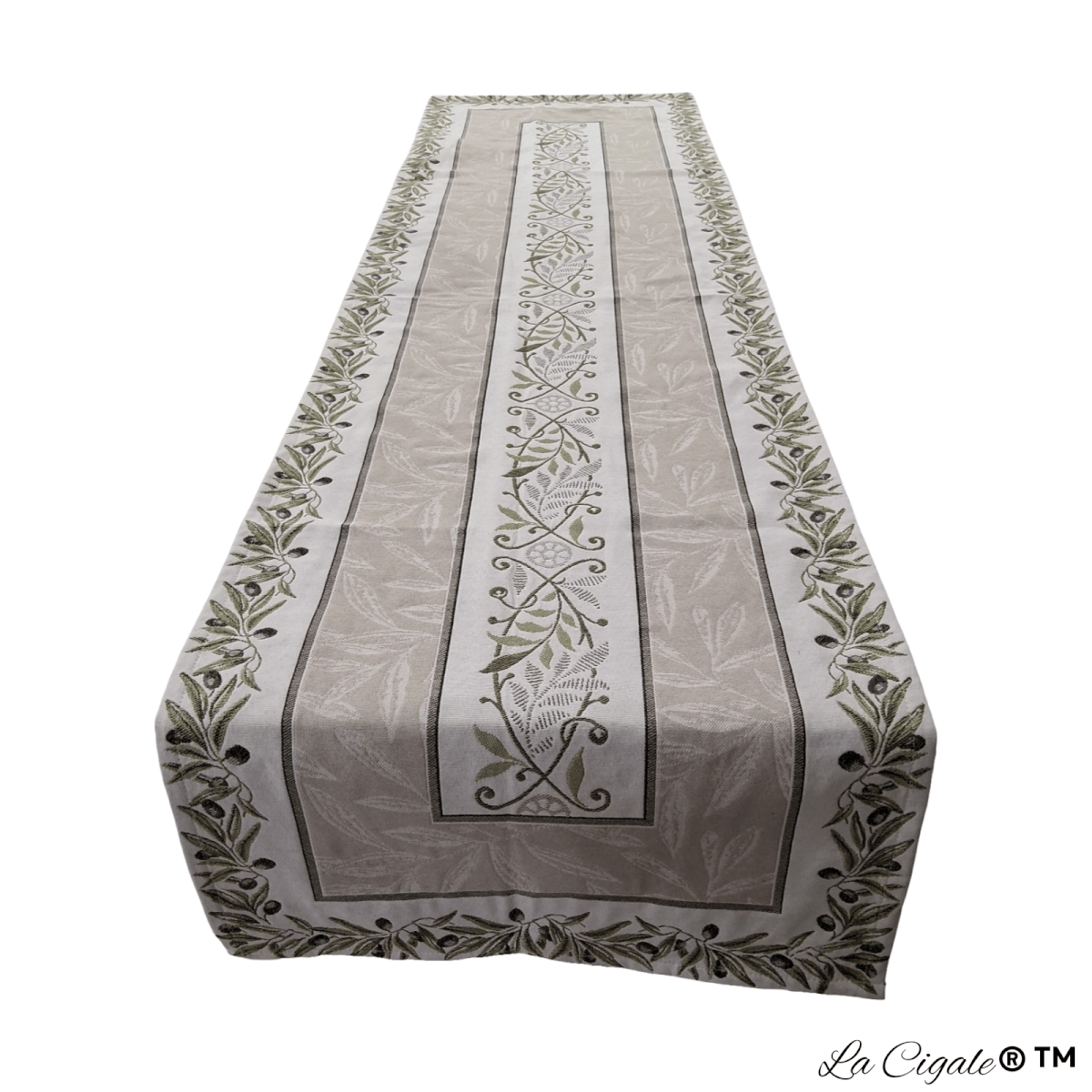 Olive Green Tapestry Runner
