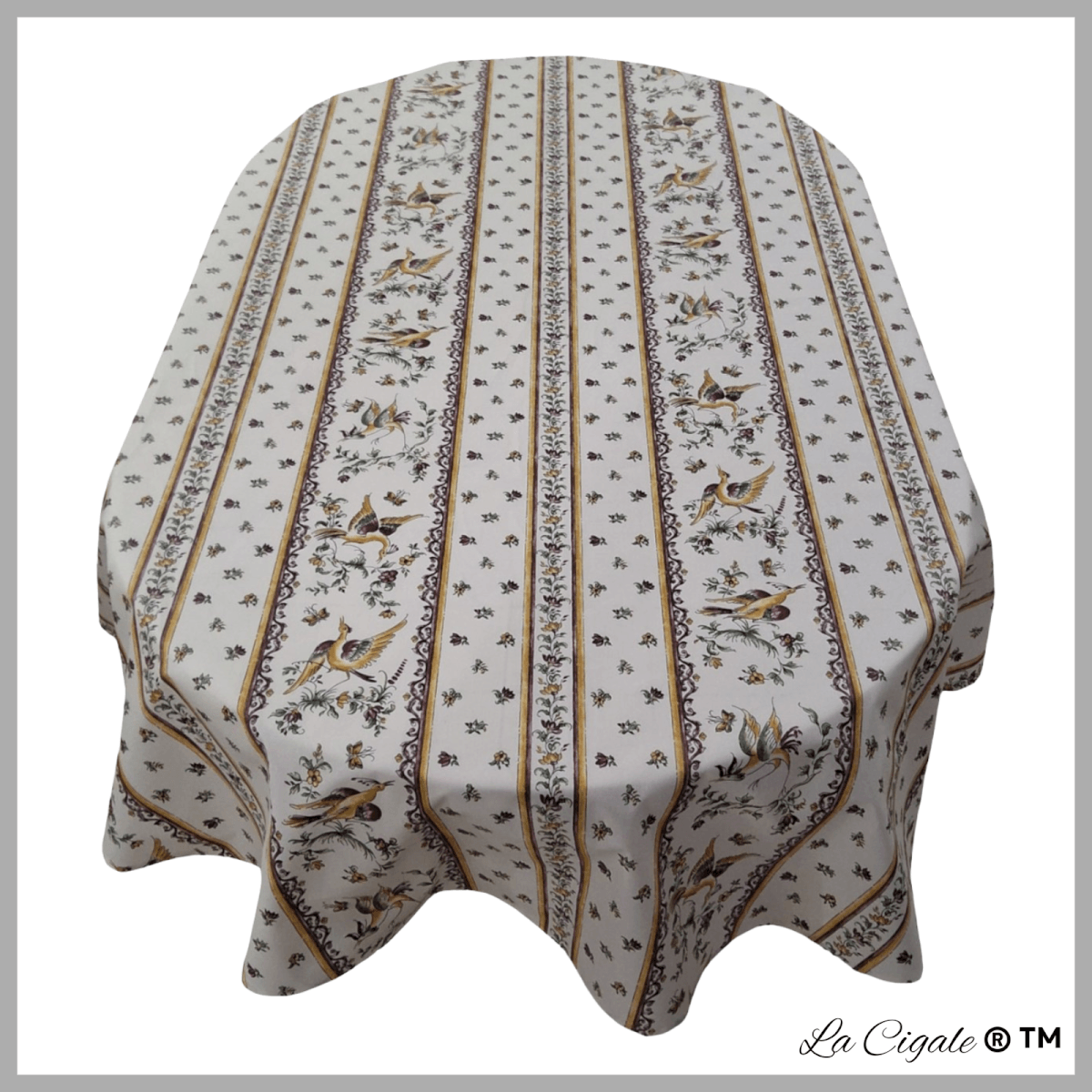 Moustier Red Oval Acrylic-coated Tablecloth
