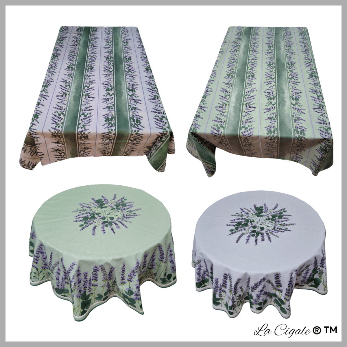 Eucalyptus Lavender Acrylic-coated Tablecloth