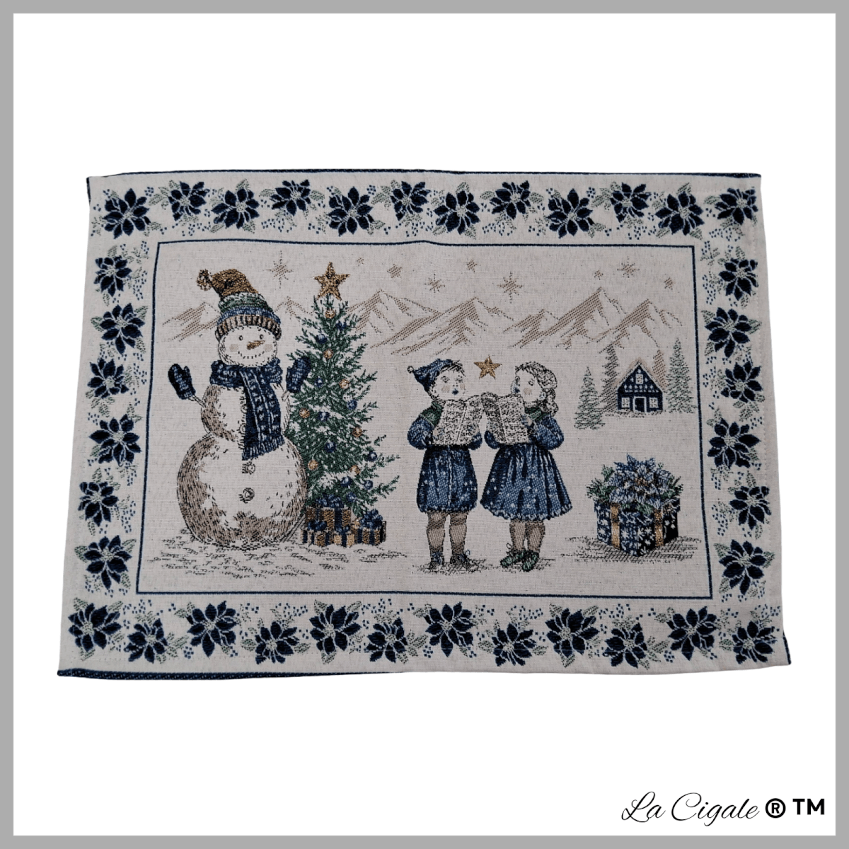 Alsace Christmas Chorale Blue Tapestry Placemat