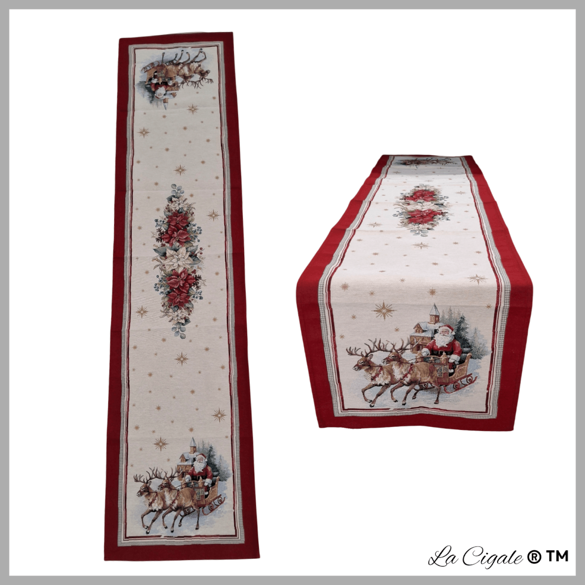 Poinsettia Tapestry Runner